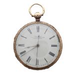 Victorian 18ct fusee lever pocket watch with centre seconds, Chester 1867, three quarter plate