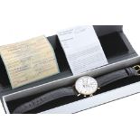 Zeppelin Hindenburg gold plated gentleman's wristwatch, ref. 7038-1, series LZ 129, black strap,