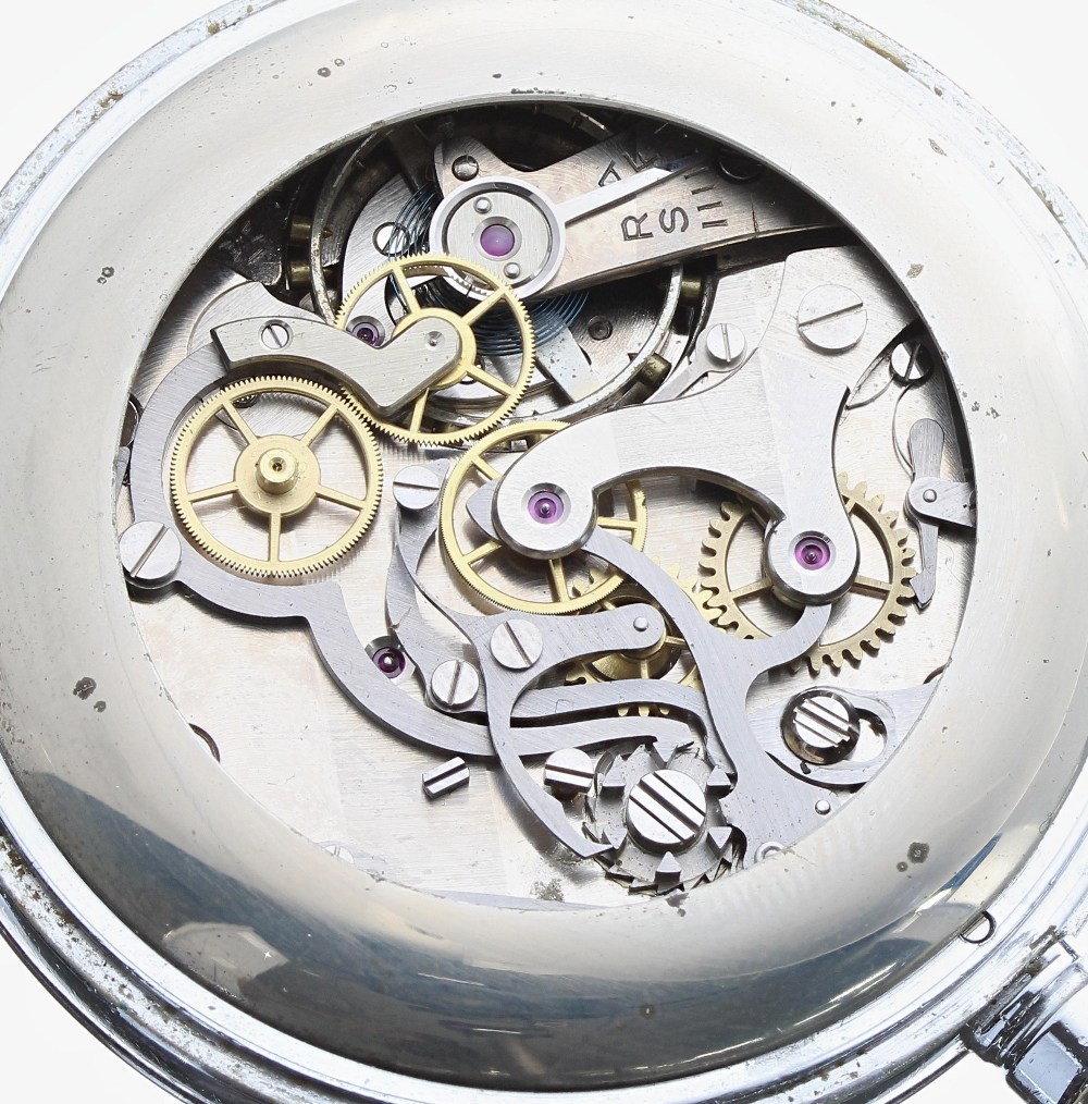 Lemania Nero split-second chrome stopwatch, the back marked 'PATT 4 630/GG 62, 51mm - Condition - Image 3 of 3