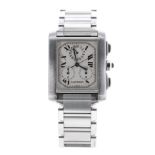 Cartier Tank Francaise Chronoflex stainless steel gentleman's bracelet watch, ref. 2303, serial