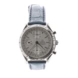 Omega Speedmaster Day-Date automatic chronograph stainless steel gentleman's wristwatch, circa