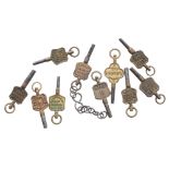 Ten trade pocket watch keys (10)