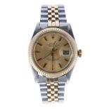 Rolex Oyster Perpetual Datejust gold and stainless steel gentleman's bracelet watch, ref. 1603, gold