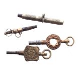 Pocket watch keys to include a trade pocket watch key displaying the price of watches; Breguet