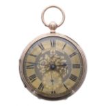 John Forrest large 9ct fusee lever pocket watch, Chester 1911, no. 60822, signed foliate engraved