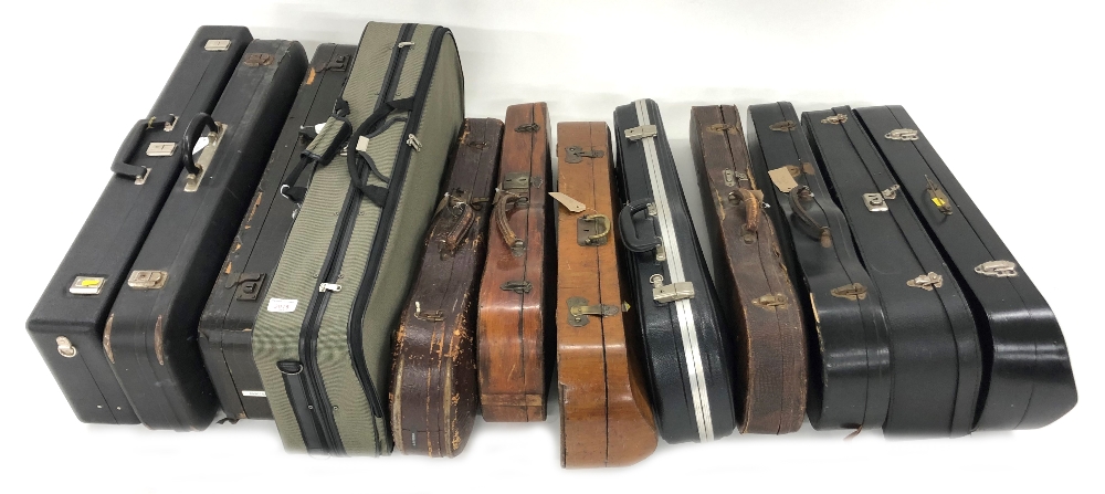 Eleven various violin cases and a viola case (12)