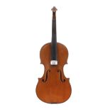 French violin labelled Compagnon, 14 1/8", 35.90cm