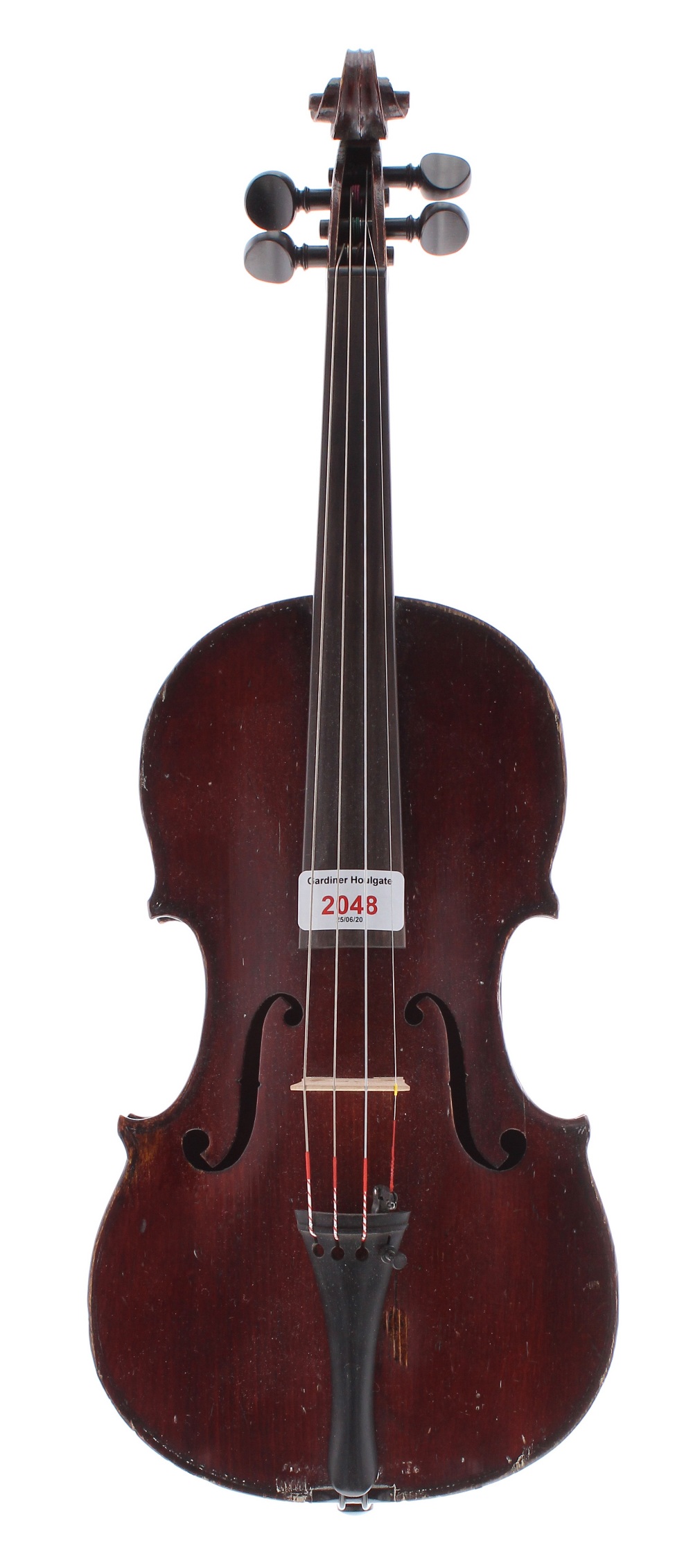 French three-quarter size violin labelled Celebre Vosgien, 13 1/16", 33.20cm