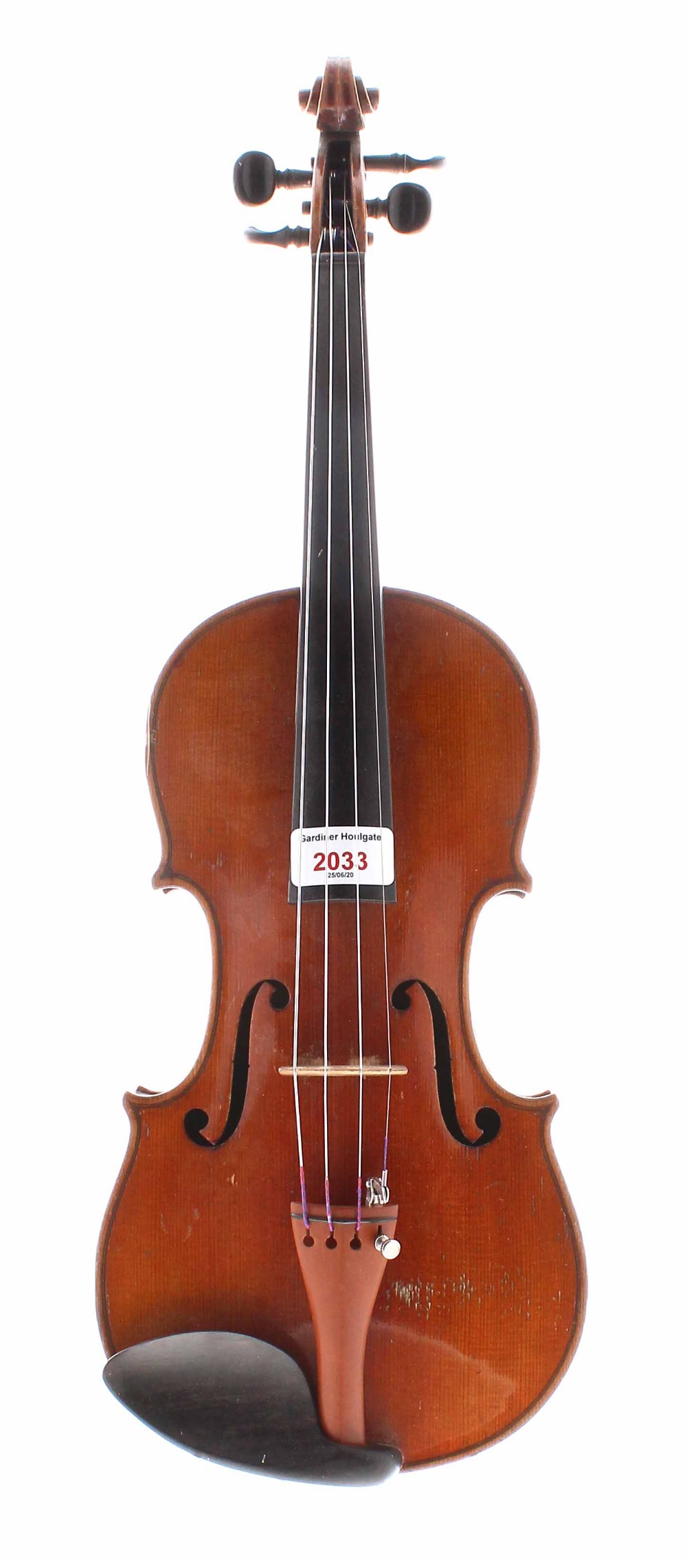 Early 20th century German three-quarter size Stradivari copy violin, 13 1/4", 33.70cm