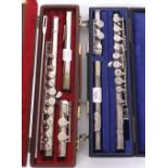 Boosey & Hawkes silver plated Emperor flute, with split E mech; also another Boosey & Hawkes