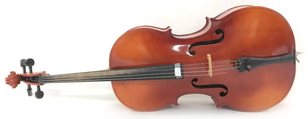 20th Century violin labelled Joseph Guarnerius..., 14 3/16", 36 cm, with 4 various nickel mounted - Image 3 of 3