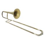 Tenor trombone by C.F. Zetsche & Sohn, Berlin, circa 1880, of brass with nickel mounts, with a