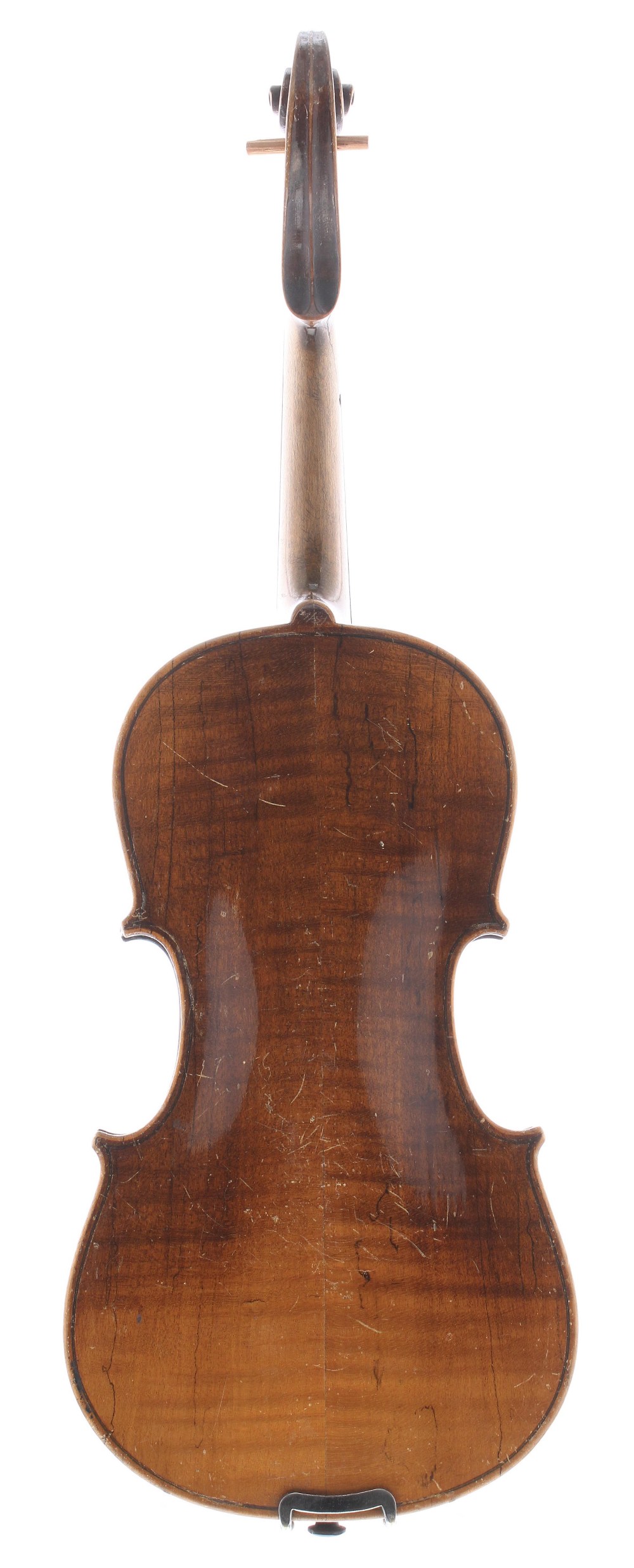 Early 20th century German three-quarter size violin, 13", 33cm, bow, case - Image 2 of 2