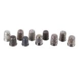 Collection of silver thimbles (10)