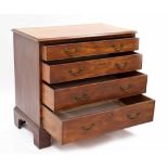 Small George III mahogany chest of drawers of good colour, with four graduated drawers upon