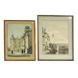 Pair of hand coloured lithographs: Swarbreck (Samuel Dukinfield), Queen Mary's Tower, Holyrood