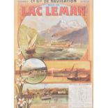 Compagnie Generale de Navigation Sur Le Lac Leman - Vintage Swiss advertisement poster of boat