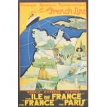 Campagnie Generale Transatlantique, French Line Weekly Express Service travel advertisement