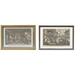 Pair of William Hogarth black and white prints - 'The Enraged Musician' and 'The District Poet' both