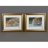 Stephen Gayford - "Golden" 61/300 and "Ripples" 73/300, signed limited edition animal prints (a