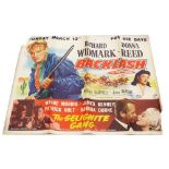 Backlash - Richard Widmark, and The Gelignite Gang, a British quad double feature movie