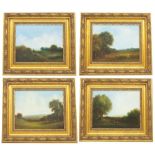 Ray Witchard (born 1928) - set of four landscapes with figures, all signed, oil paintings on