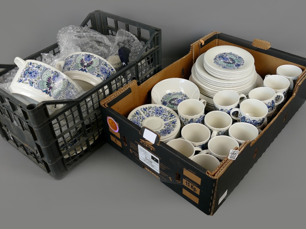 Two boxes of attractive Royal Doulton 'Atlantis' pattern tableware: seventy pieces to include