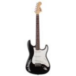 2001 Squier by Fender Affinity Series "Jack Daniels" Strat electric guitar, crafted in China, ser.