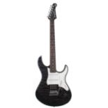 Yamaha Pacifica PAC212VQM electric guitar; Finish: black quilt, minor surface marks; Fretboard: