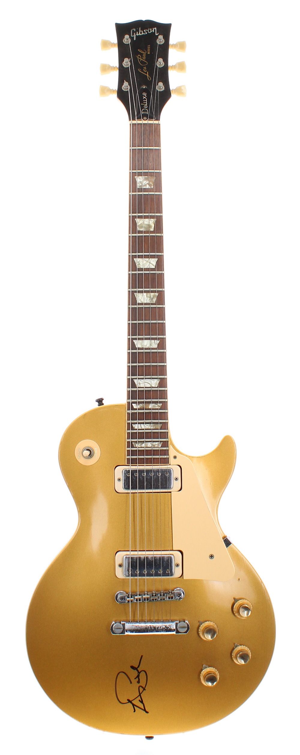 1973 Gibson Les Paul Deluxe Gold Top electric guitar, made in USA. ser. no. 1xxxx6; Finish: gold