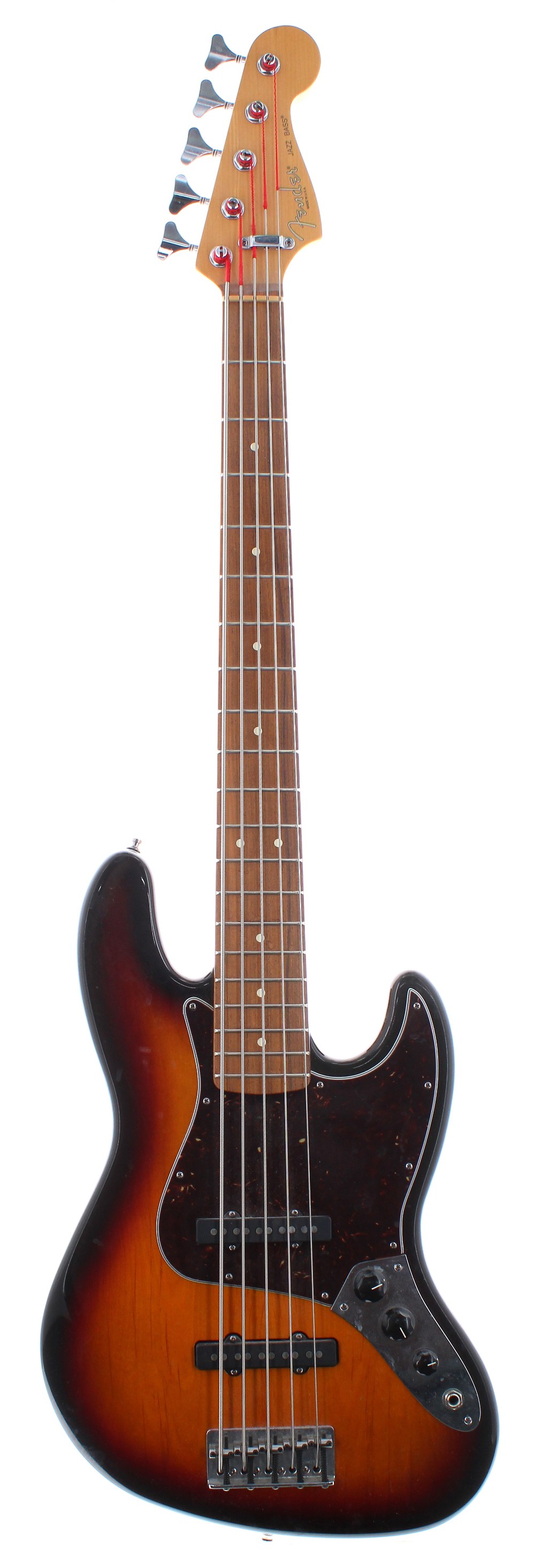 1997 Fender Jazz Bass V 5 string bass guitar, made in USA, ser. no. N7xxxxx8; Finish: sunburst,