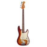 1983 Fender Elite Precision Bass guitar, made in USA, ser. no. E3xxxx6; Finish: sienna sunburst,