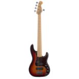 2002 Fender American Deluxe Precision Bass 5 string bass guitar, made in USA, ser. no. DZ2xxxxx0;