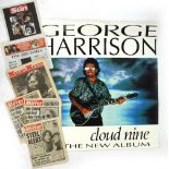 George Harrison - 'Cloud Nine' album promotional poster, 44" x 40"; together with five 1980s special