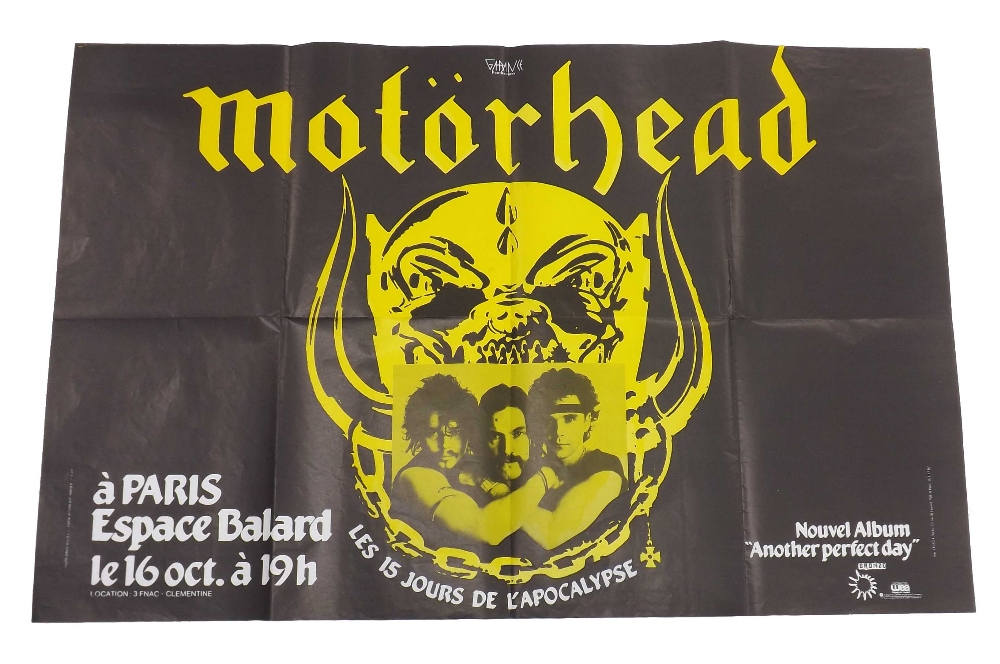 Motorhead - original 1984 tour poster for Motorhead in Paris, 30.5" x 47"