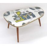 The Beatles - 1960s Beatles inset kidney shaped table