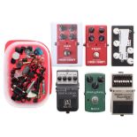 Selection of guitar pedals including a Boss GEB-7 Bass Equaliser pedal, a Nux HG-6 high gain