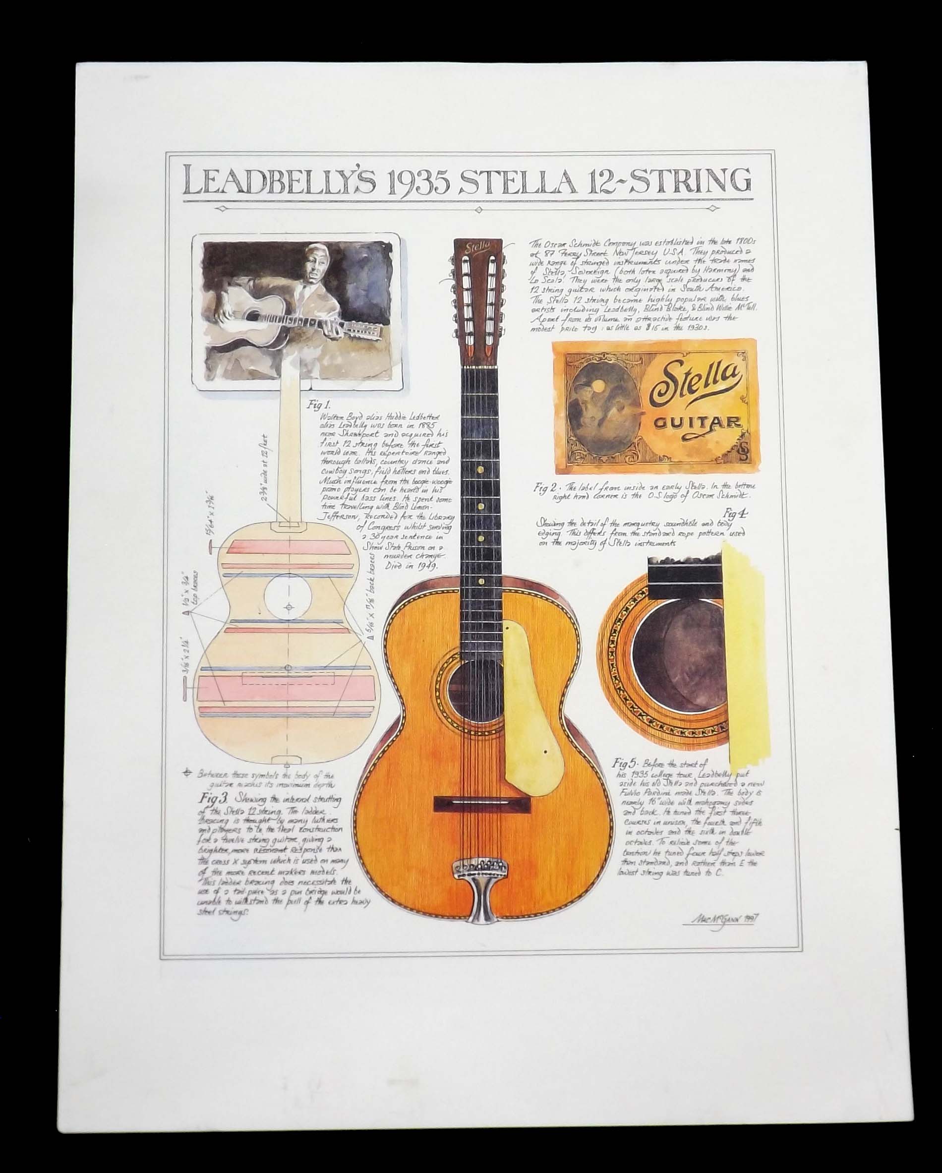Large quantity of 'Leadbelly's' 1935 Stella 12-strings' posters, 23.25" x 17.75" - Image 2 of 2