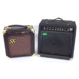 Trace Acoustic TA30 acoustic guitar amplifier, cover; together with an SXAGA-1065 practice amplifier