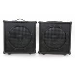 Two 1 x 15" 120 watt 8 ohm bass speaker cabinets