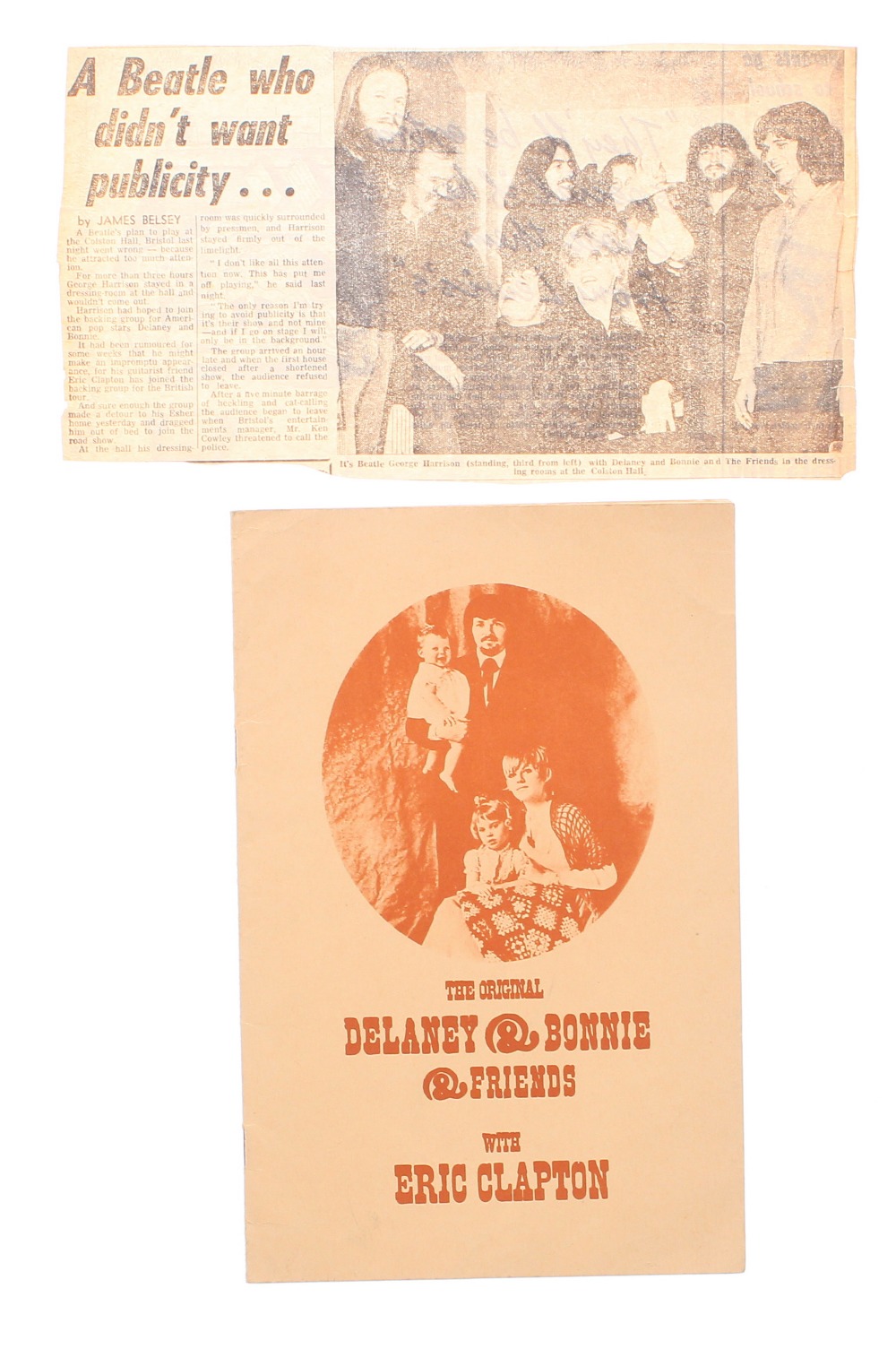 Eric Clapton - rare 1969 tour programme for the original Delaney & Bonnie & friends with Eric - Image 2 of 3