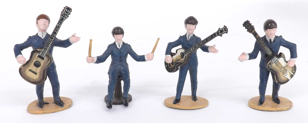 The Beatles - set of rare Beatles Subbuteo figures with guitars, each 2" high approx (4)