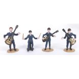 The Beatles - set of rare Beatles Subbuteo figures with guitars, each 2" high approx (4)