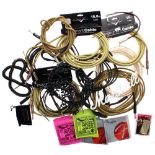 Selection of good quality mainly Fender guitar cables; together with an Epiphone Humbucker guitar