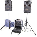 Good PA system outfit comprising a Mynah Plus 8-2-1 mixer, with Digitech twin multi effects