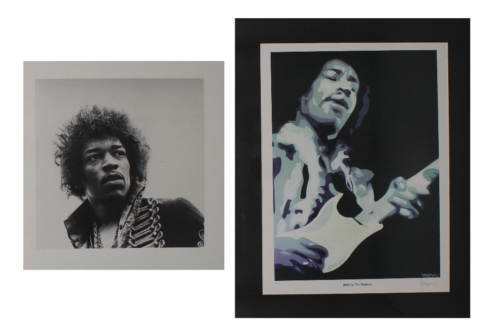 Jimi Hendrix - Tim Stephens 'Jimi' limited edition signed print, no. 42 of 50, framed, 21.75" x 17.