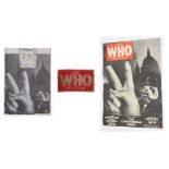 The Who - 1975 tour poster, 33" x 23", with a 1975 tour patch and official tour programme