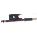 German silver mounted violin bow by and stamped Otto Durrschmidt, also stamped on the frog with