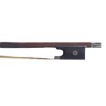 German silver mounted violin bow stamped Dodd, 53gm (with partial hair and lapping)