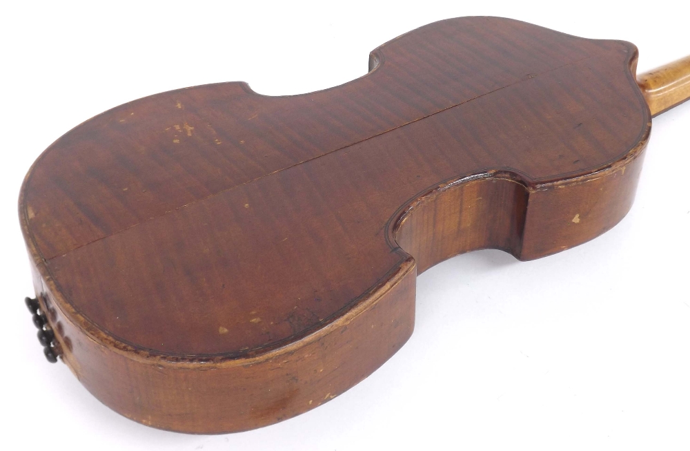 Rare and interesting viol da Gamba shaped mandolin, with indecipherable label which should read ' - Image 2 of 3